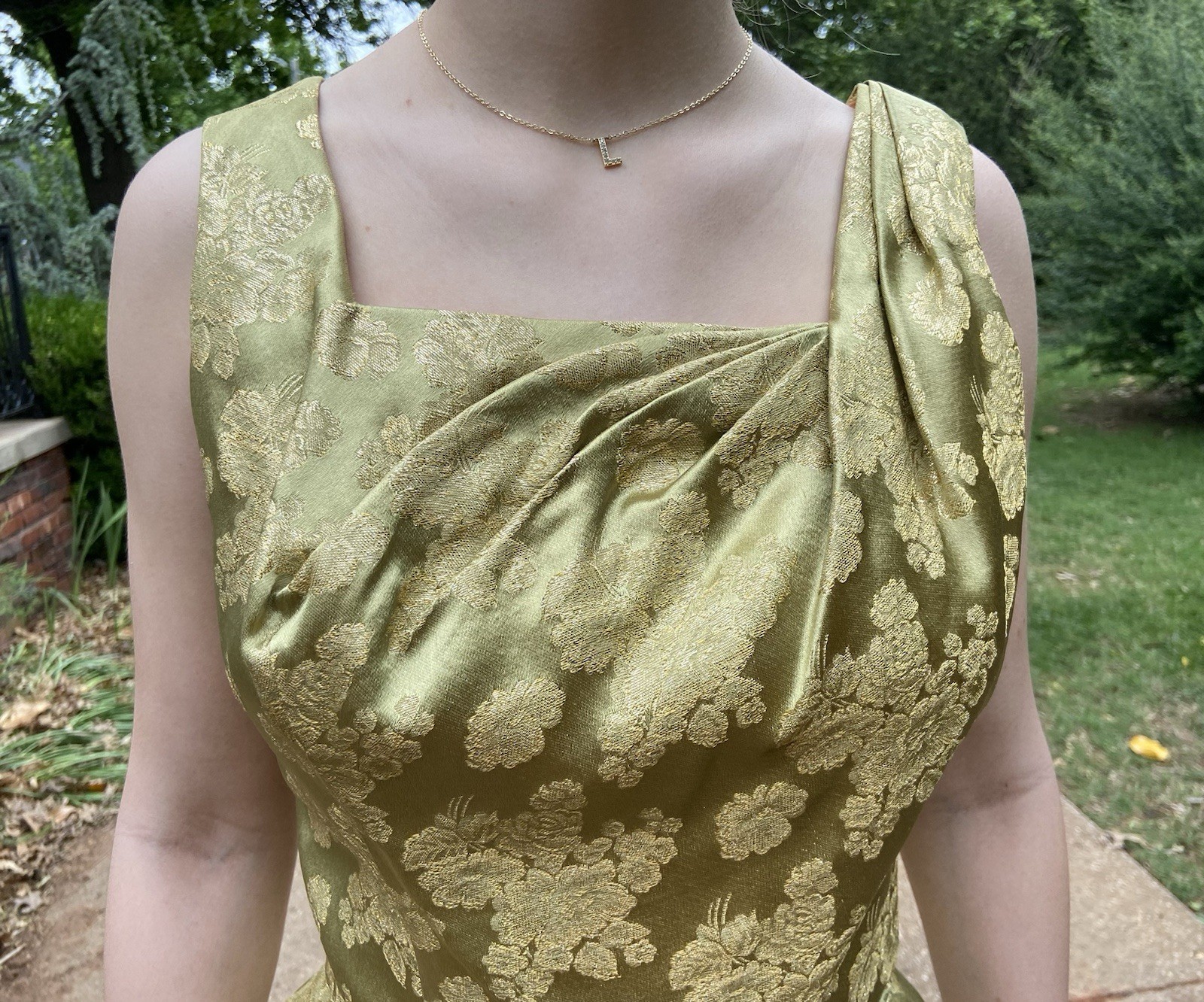 1960s Lilli Diamond of California Dress & Long Jacket Set Metallic Gold @ Sz 0