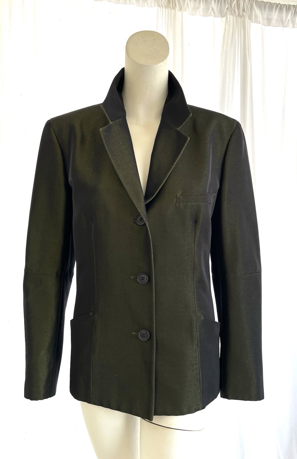 Issey Miyake Vintage 1990s White Label Iridescent Deep Green Jacket
