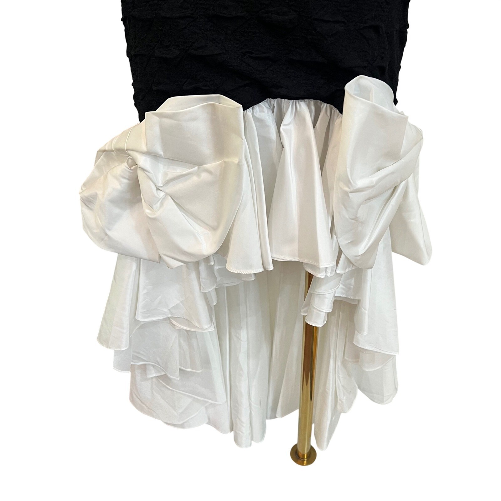 Legends Black White Bow Ruffle Mermaid Party Dress Open Back USA Vintage 9/10