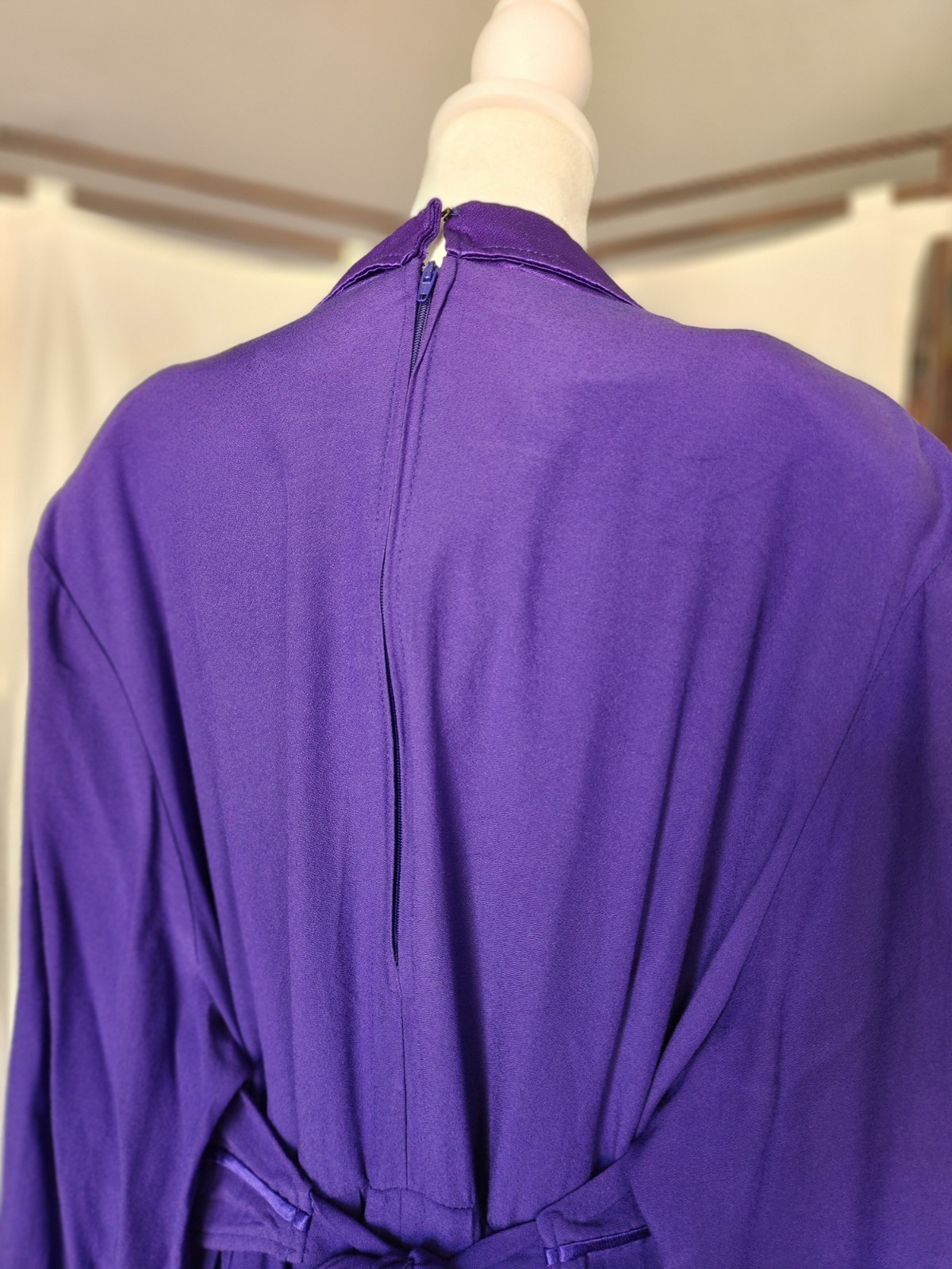 Vintage Allison Che 24W Purple Faux Twinset Maxi Dress Soutache Gold Button Plus