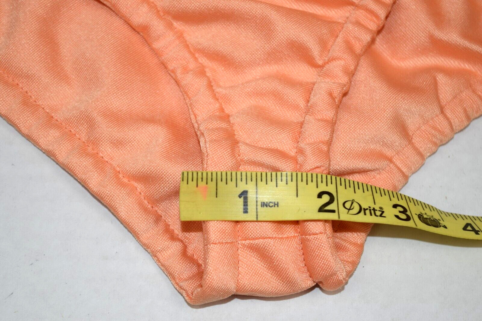 Vintage Shirt Bikini 3 Piece Set Size S/M 70s Melon Orange Bedazzled Silky