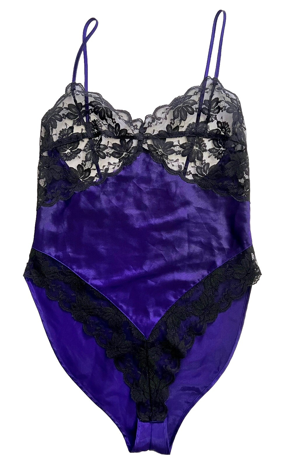 Vintage Victoria’s Secret Gold Label Women’s Size S Purple Teddy Bodysuit Lace