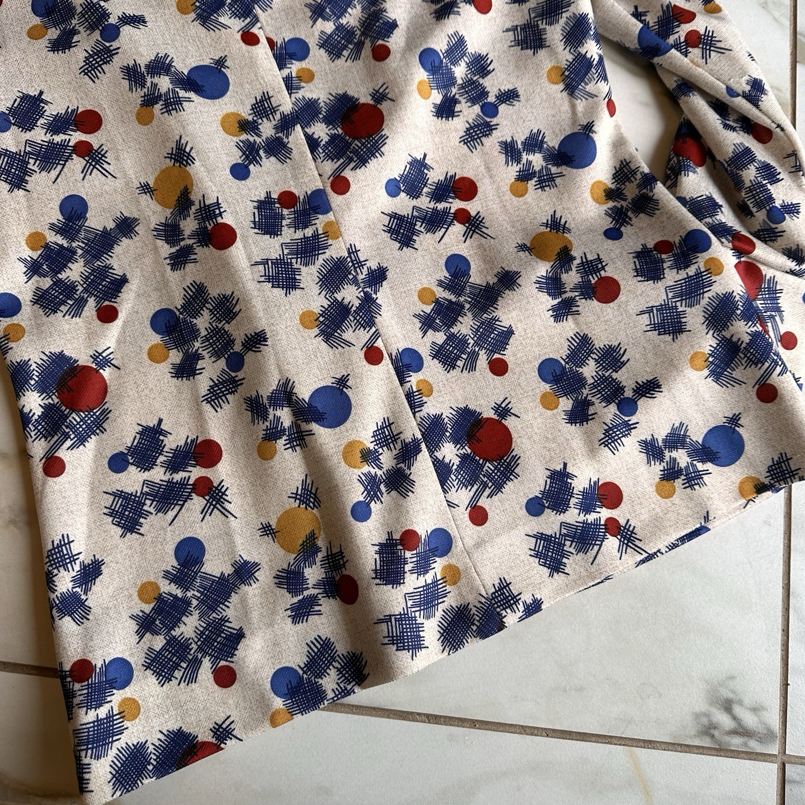 Vintage 60’s Colorful Floral Print Women’s Collared Blazer and A-Line Skirt Set