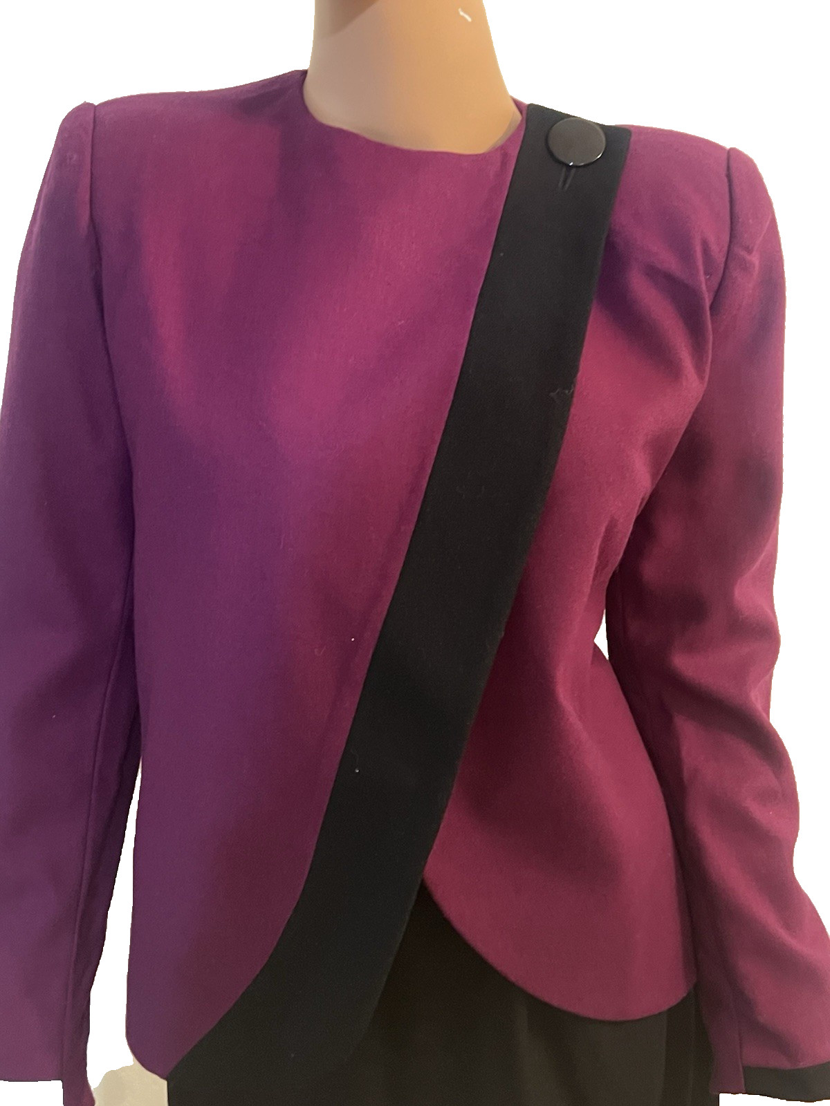 Vintage 80s Skirt Suit Stirling Cooper Size 6/7 Small 100% Wool Cranberry Red