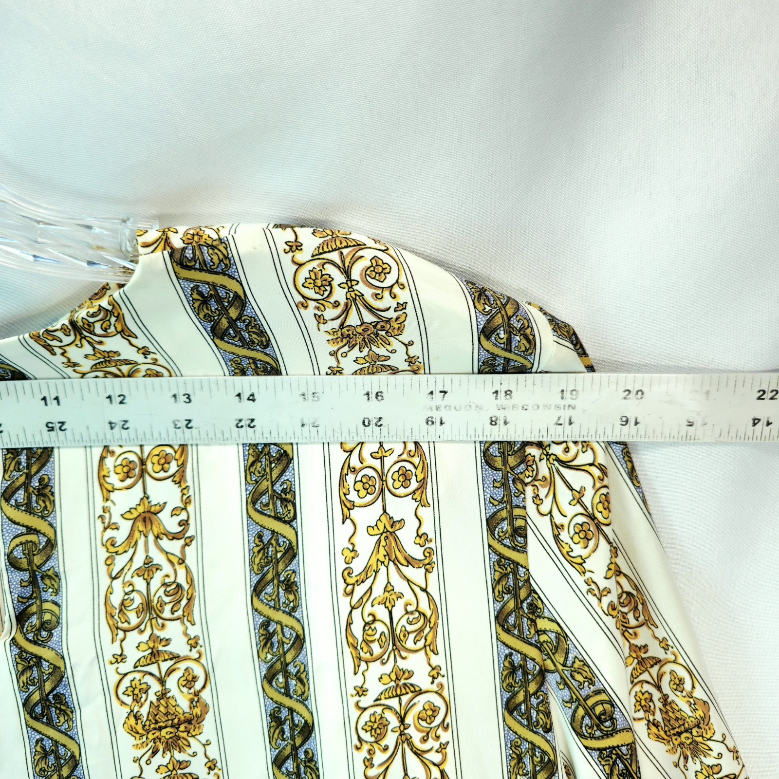 Versace Like Vintage 80s Baroque Blouse Casual Corner Size 10 Rare Sexy Womens