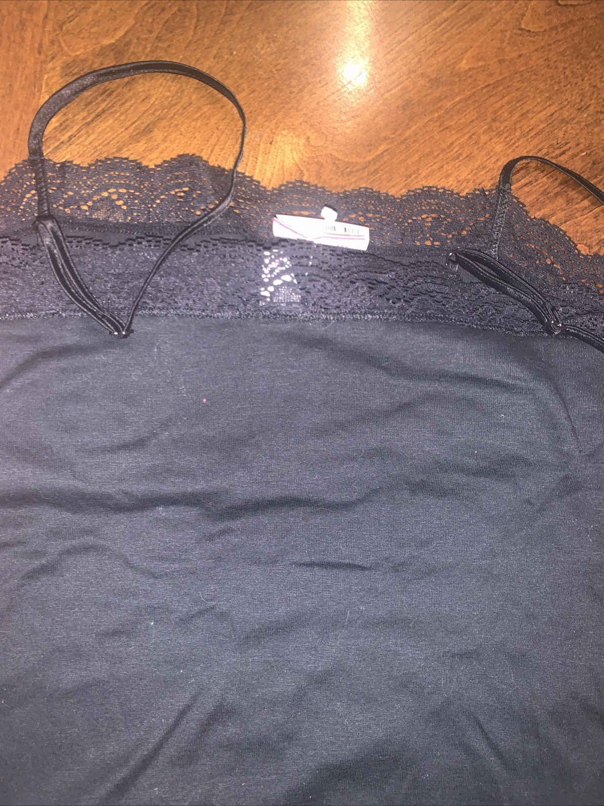 Y2K Vtg NWT Victoria’s Secret Camisole Tank Top Black Cotton Stretch M Heart