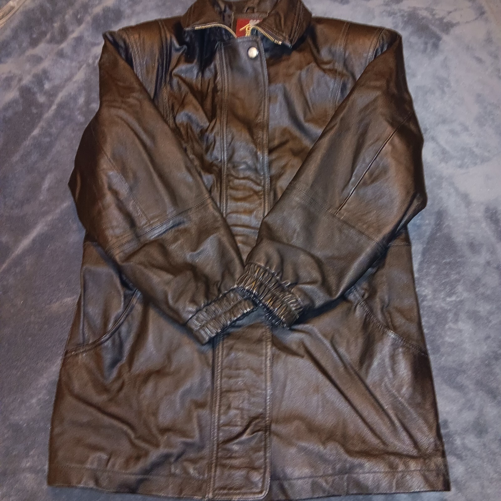 Vintage G-III Women Leather Jacket Zip Up And Button Size S/ch Pockets Black