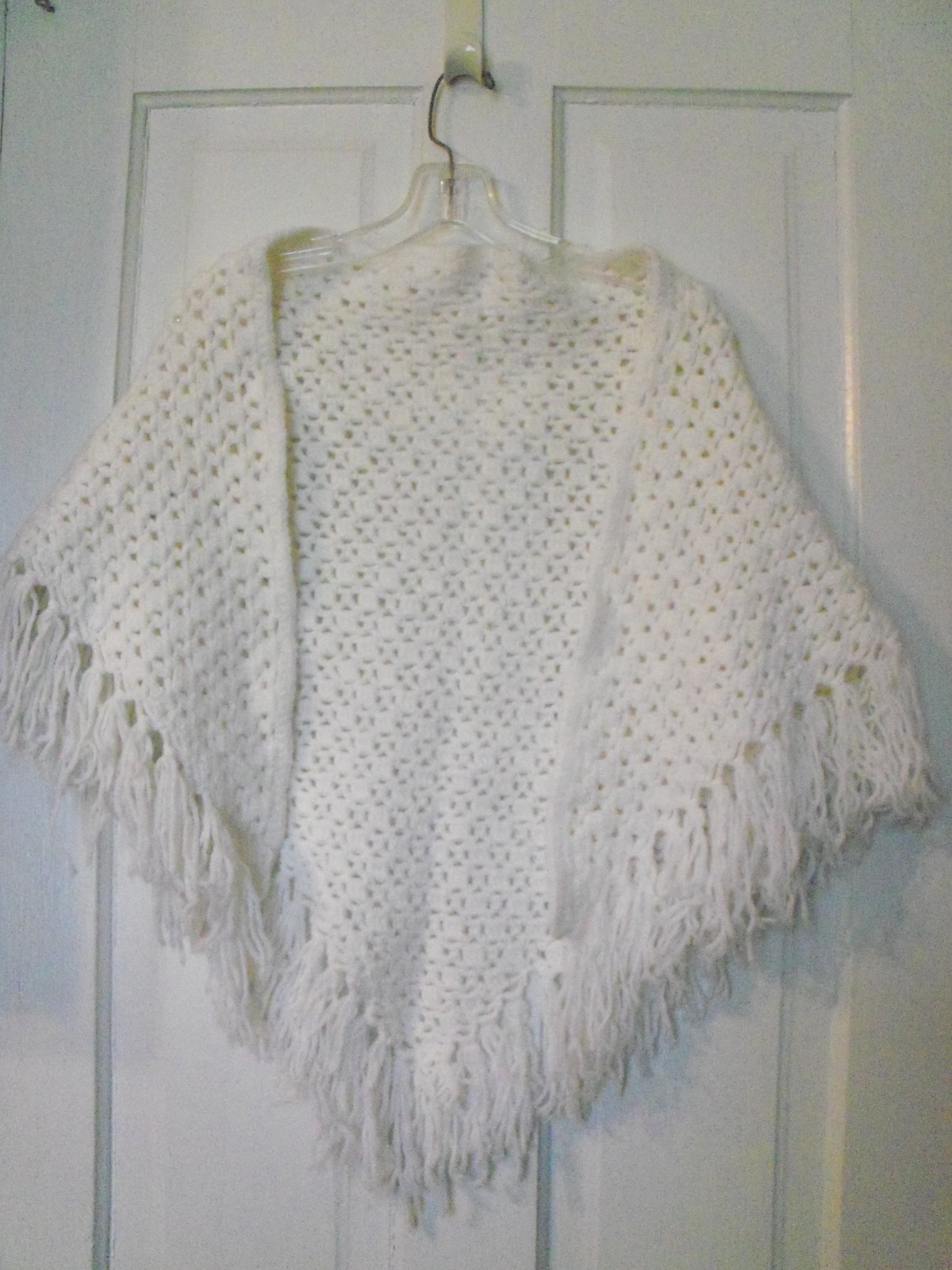 3 pc Mixed Lot of Vintage Crochet Shawls Yellow White Green