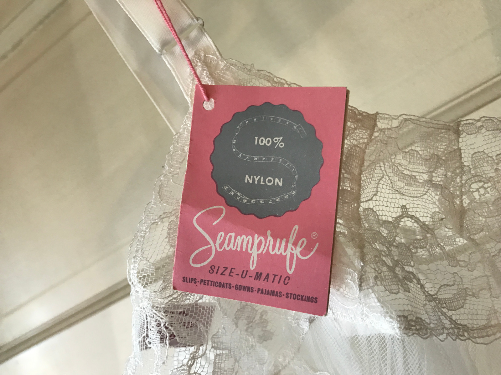 NOS NWT True Vintage Seamprufe Full Slip White Paper Tag 34