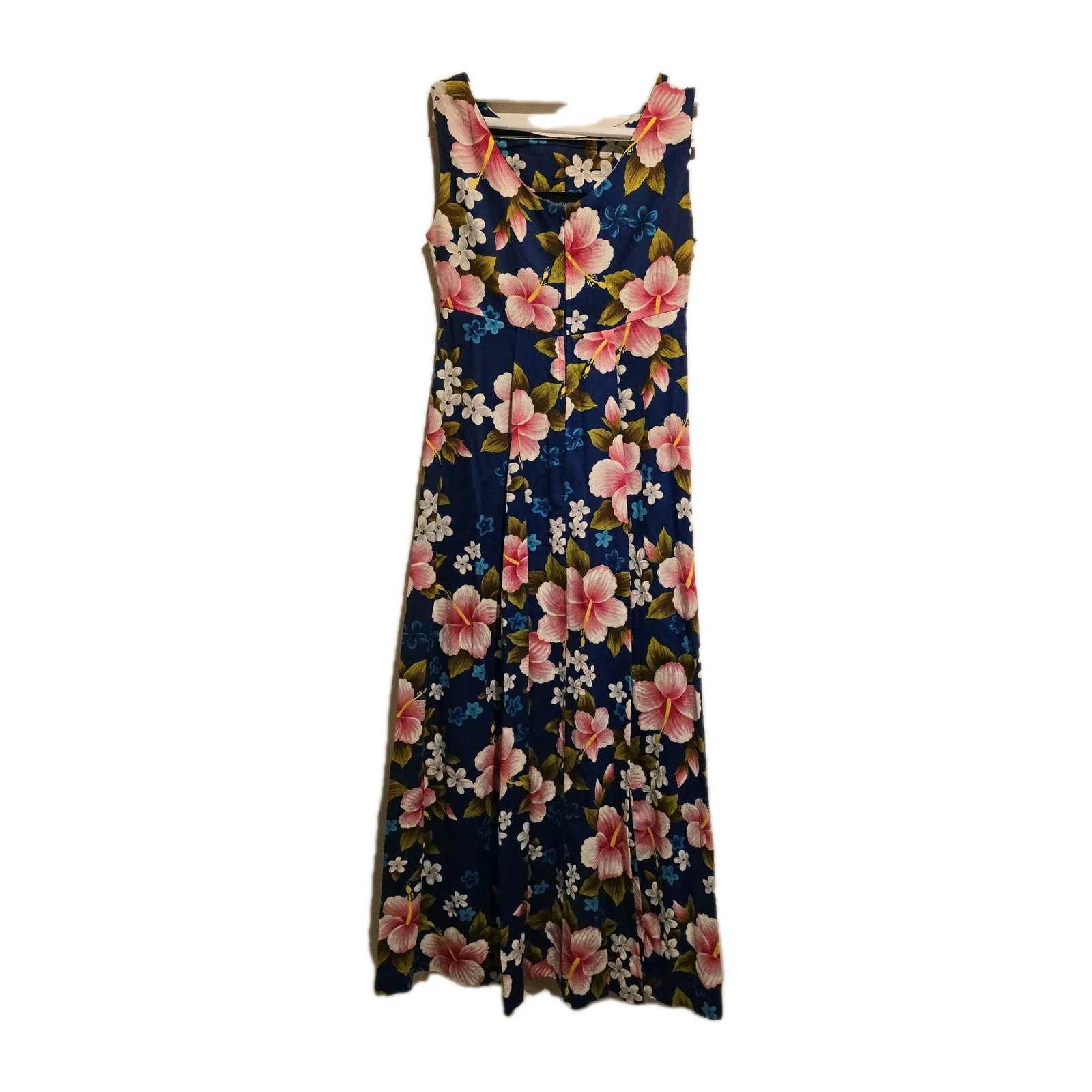 Vintage Ui-Maikai Hawaiian Floral Print Dress Women’s Size Small Waterfall Back
