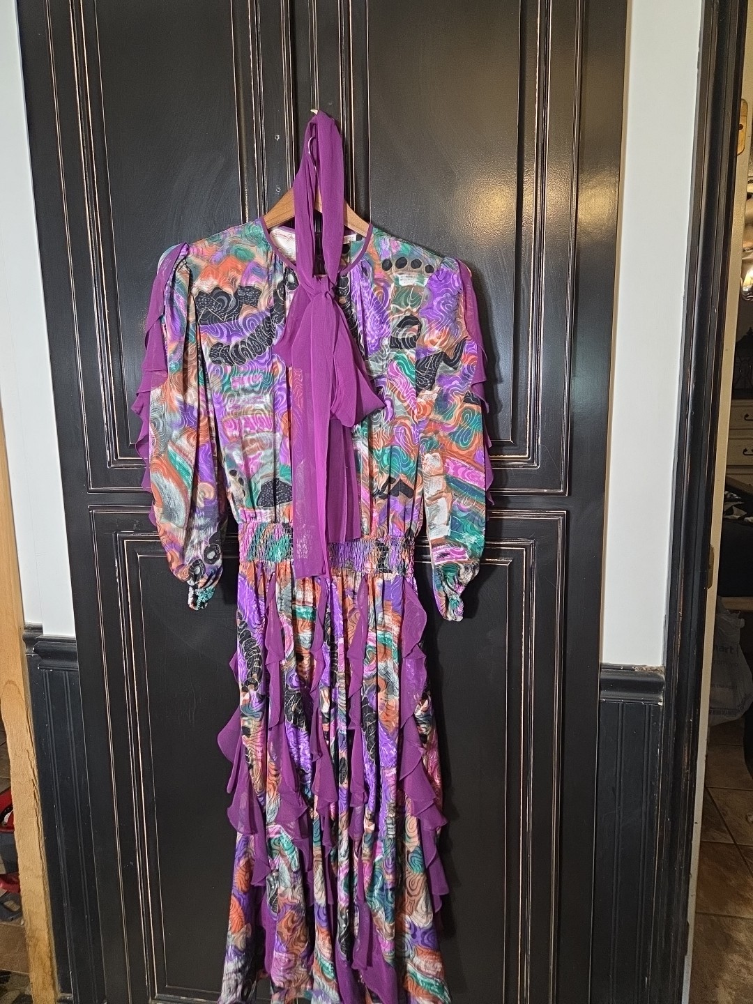 Vintage Susan Freis Dress, Flowey,USA, Size M, Garden Party, Wedding,STUNNING