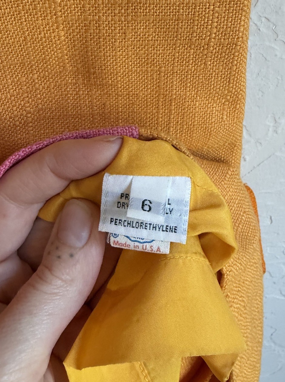 Vintage 80s 90s Oscar De La Renta Balliets Mod Shift Jacket Dress 6 Colorblock