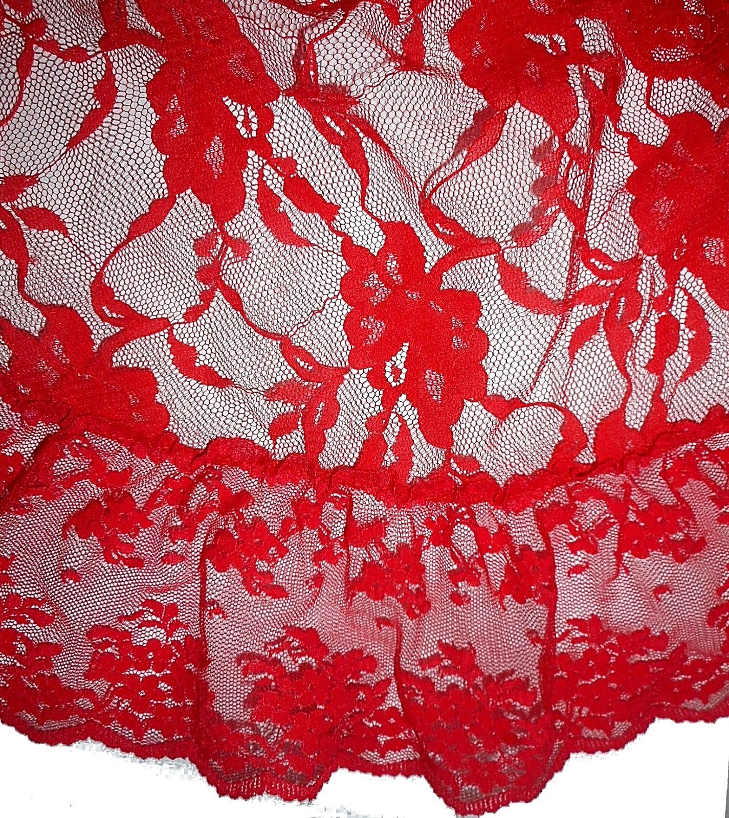 Vintage 1960s, Teddie, Pandora Lingerie by Chic, Lace Satin Sexy Scarlet Mint M