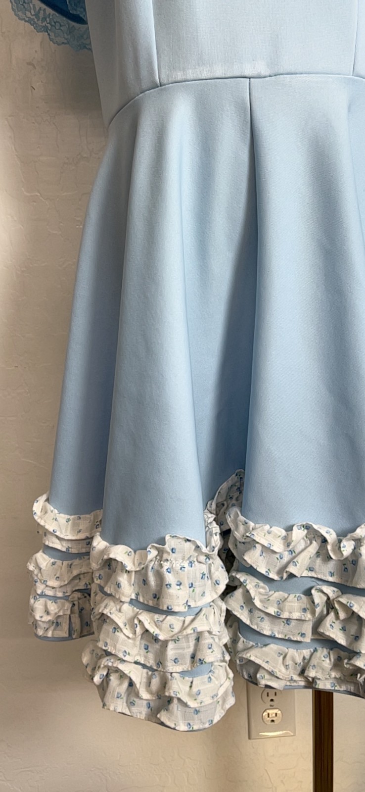 VTG Japanese LOLITA dress sz M/L tiered ruffles coquette retro skater lace trim