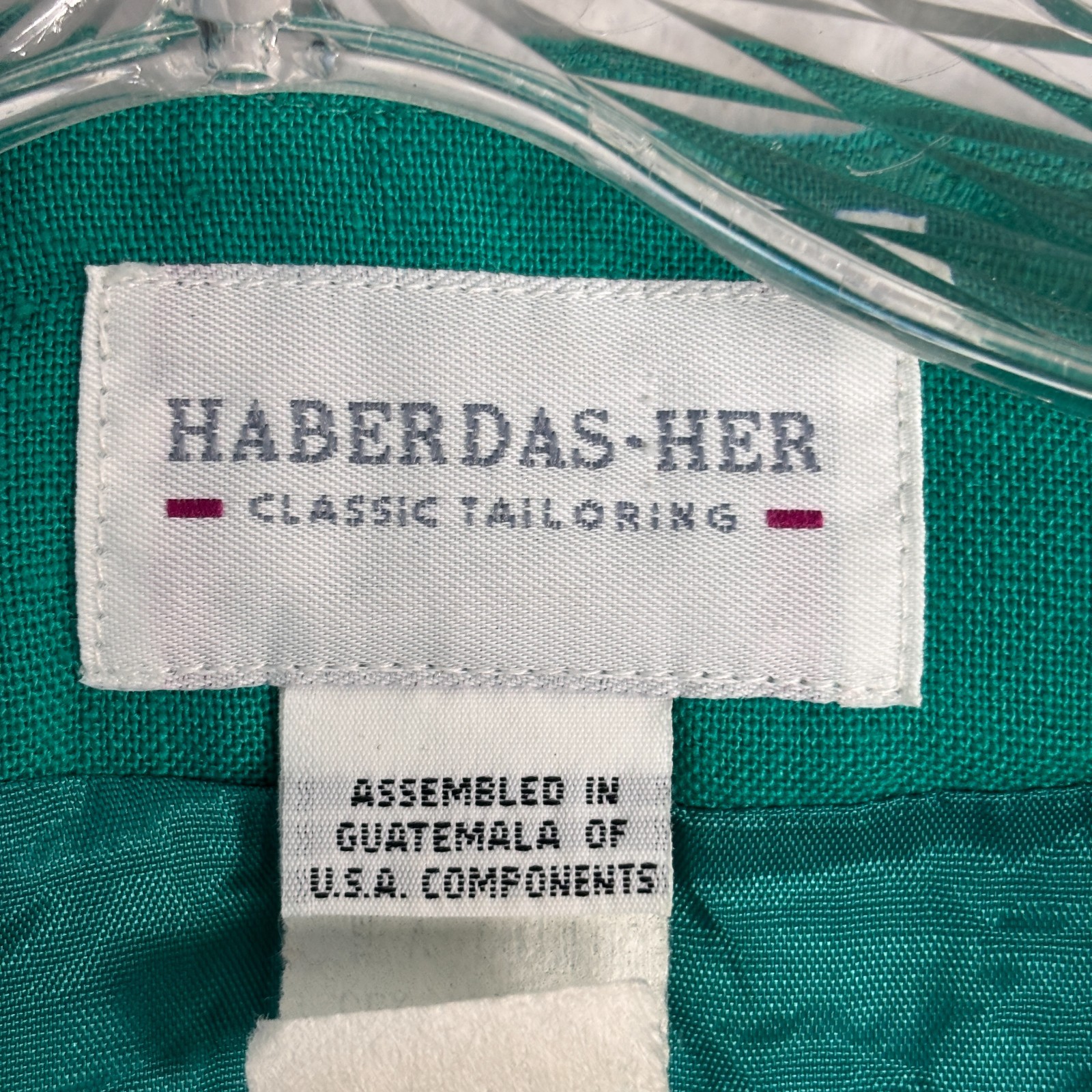VTG Cropped Blazer 80s Double Breasted Teal Green Haber Dasher M L Knit
