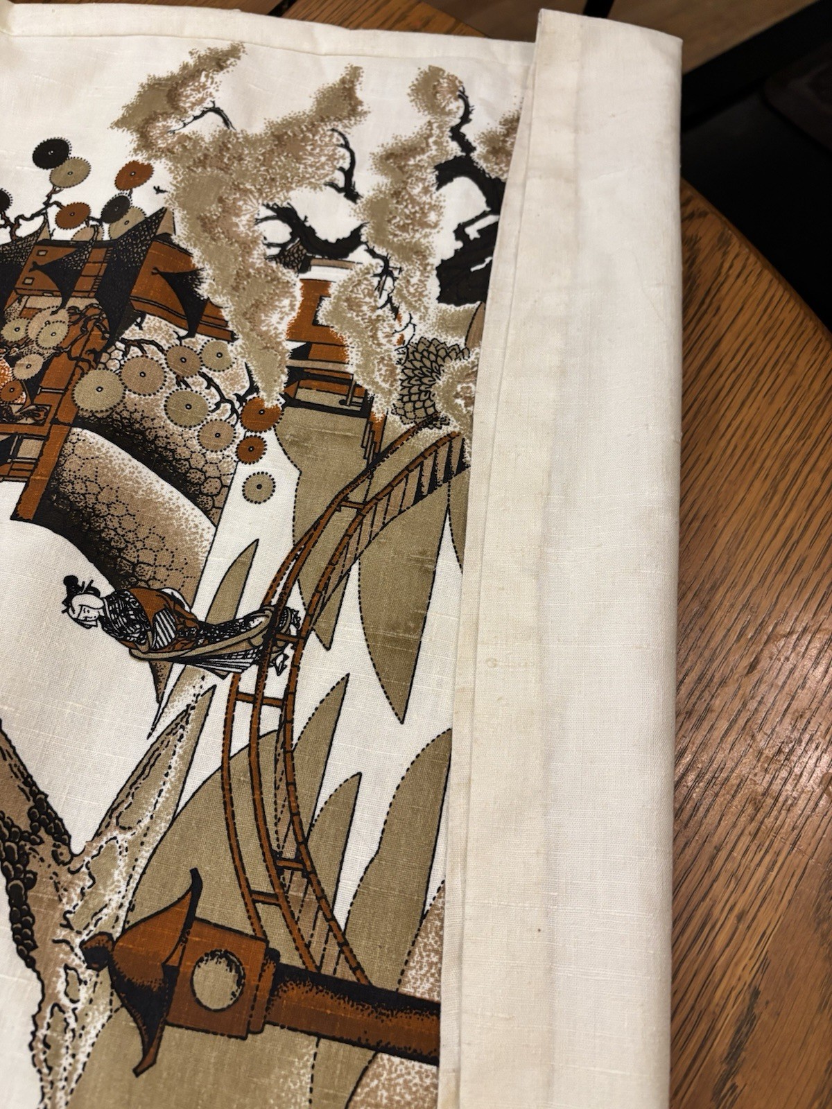 Vintage Alfred Shaheen Asian Inspired Hand Printed PAGODA Maxi Dress