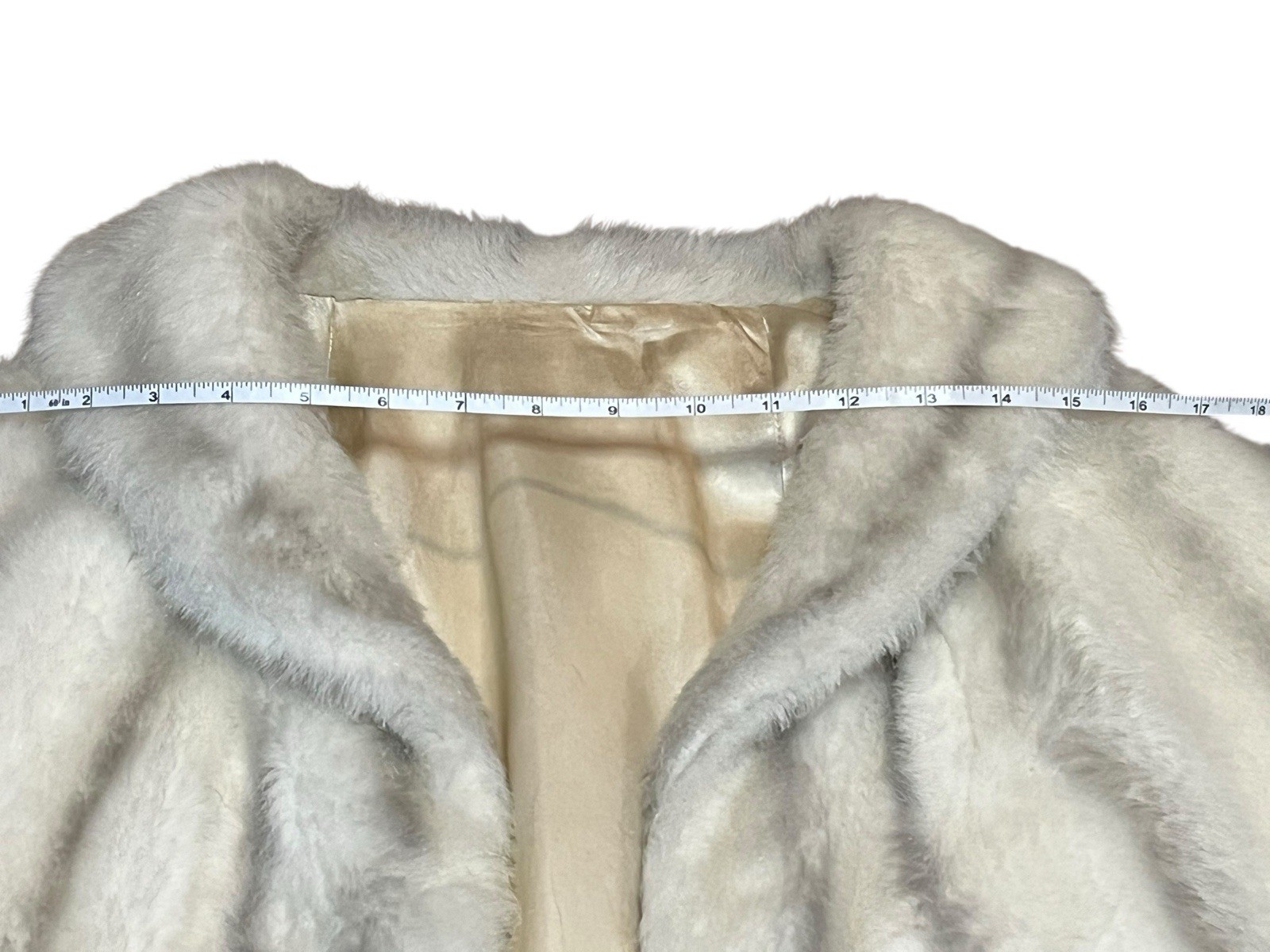 Vintage White Faux Fur Cape Coat Regina Glenara by Glenoit Made in USA