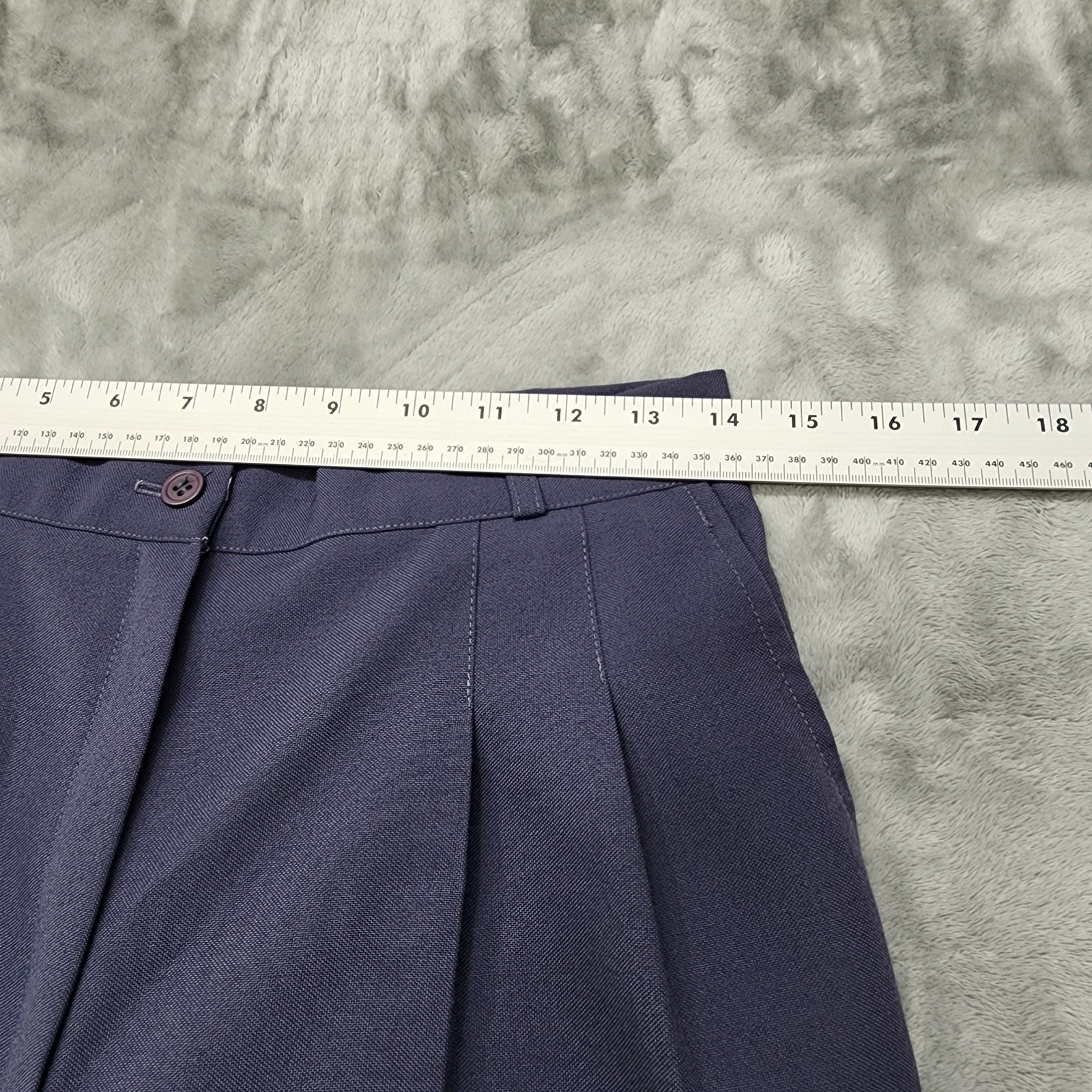 Vintage 80s Smart Parts Pants Womens 13 Blue High Rise Pleated Straight Tapered