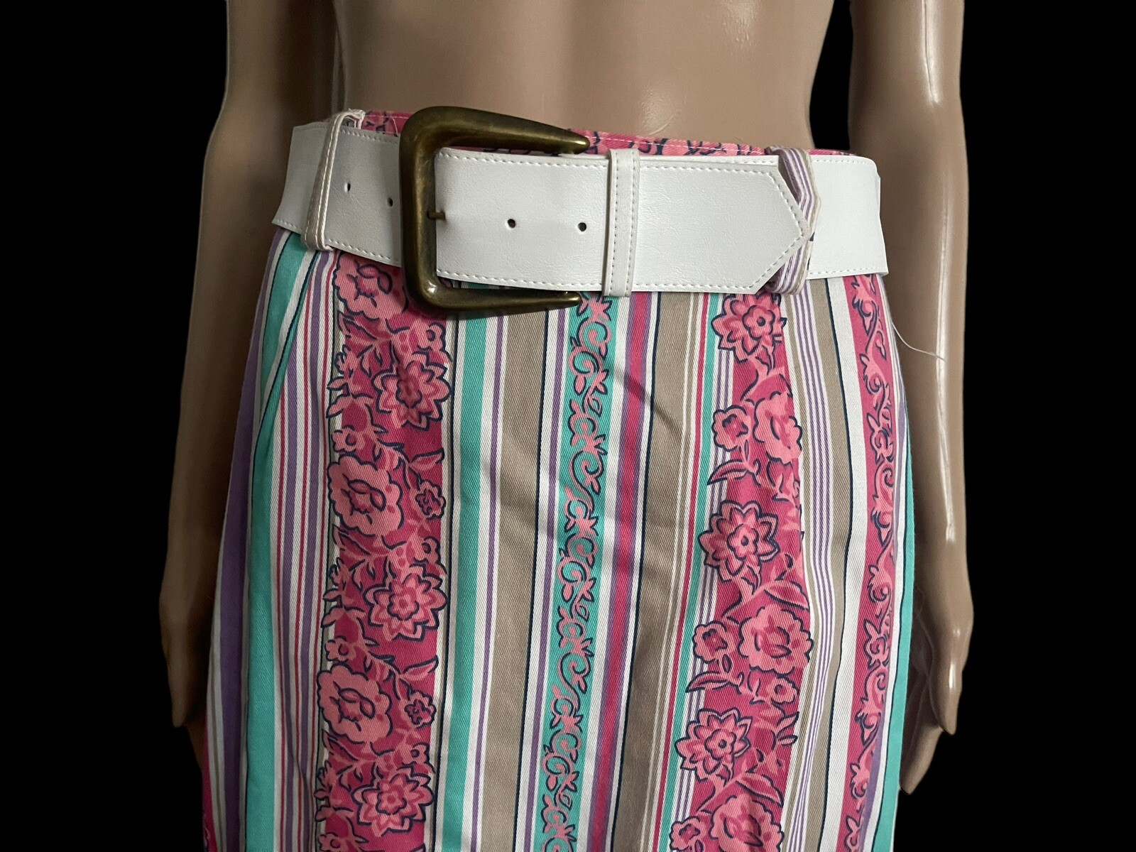 Vintage Bonjour Women’s Aztec Woven Wrap Around High Waist Skirt BoHo Size 12