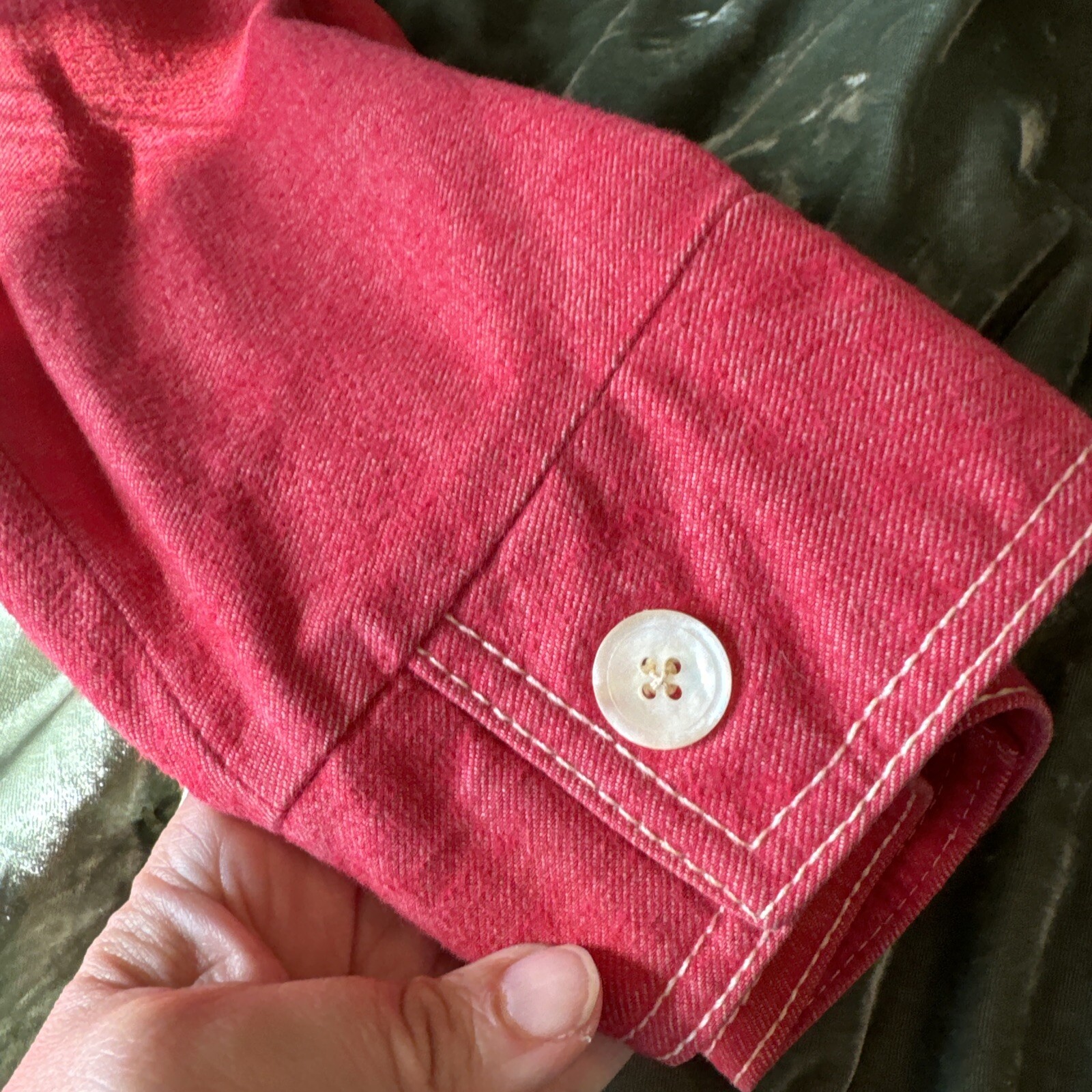 Vintage 1972 Mark Stevens Red Western Jacket Coat Soft Denim Lined England