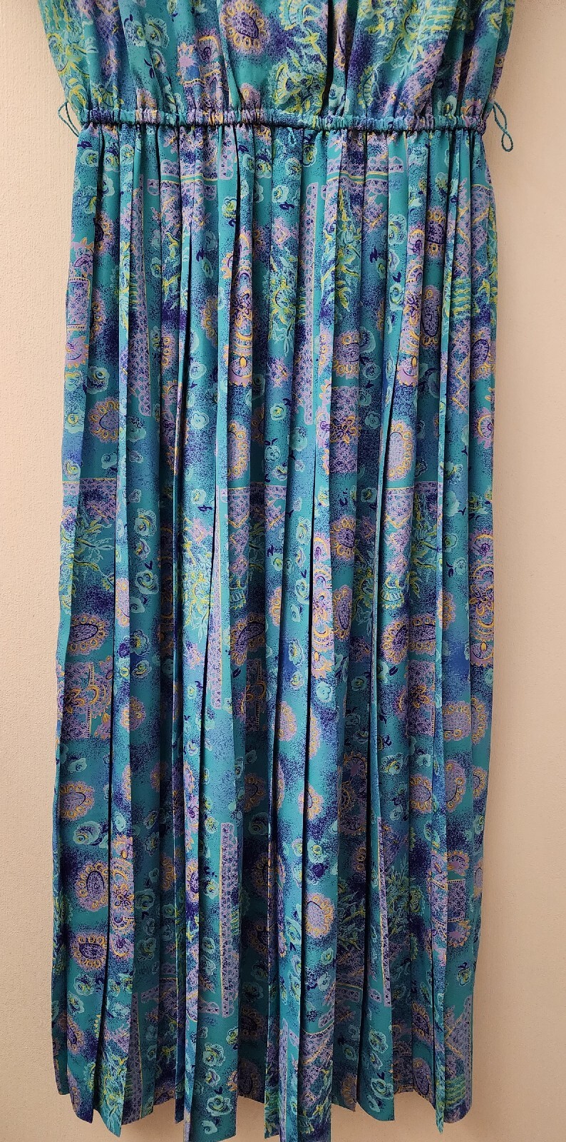 VTG Lady Carol Petites Of New York Pleated Floral Office Dress With Belt Size 8