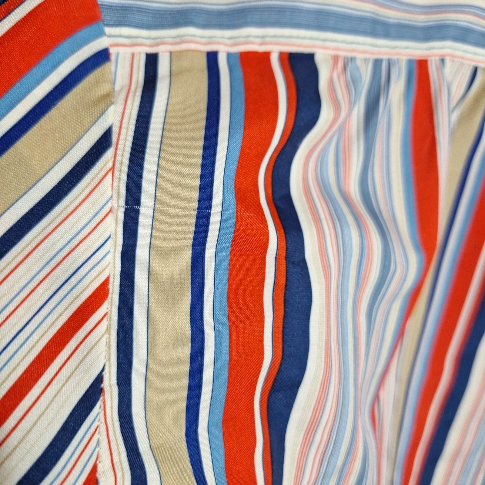 Vintage 70s Loubella Extendables Striped Tie Front Blouse Shirt XL 1X Retro
