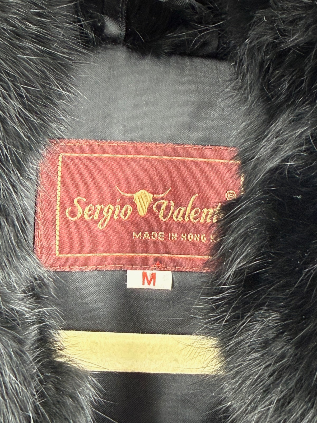 Vintage 1980s Sergio Valente Black Genuine Rabbit Fur Coat Women’s Size Medium