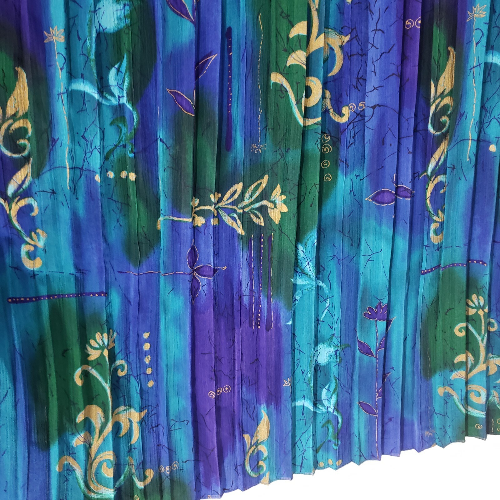 Vintage NWT Jo Hardin Skirt Sz 20 Pleated Women’s Maxi Stretch Blue Floral Bold