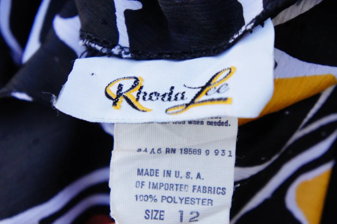 Vintage 80s Graphic Print Blouse By Rhoda Lee High Fashion Retro