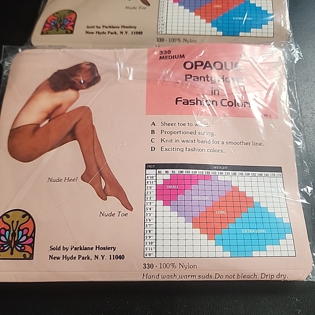 VTG Parklane Hosiery Pantyhose Navy Diamond Opaque Small