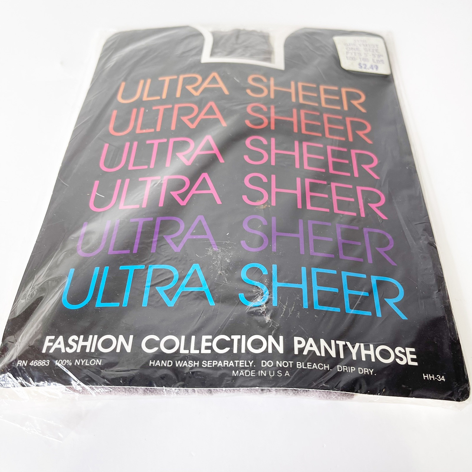 Vintage Ultra Sheer Fashion Collection Pantyhose Grey Mist One Size Fits Most