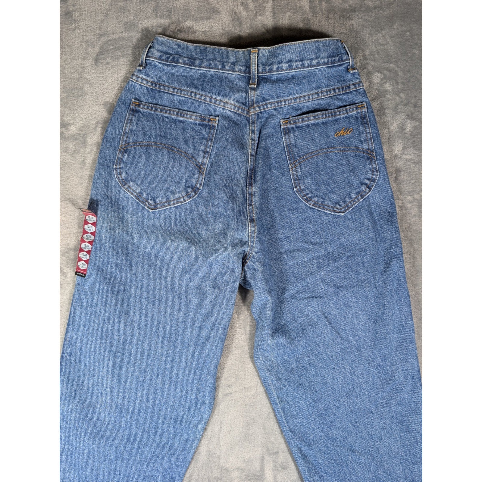 Vintage Chic High Rise Relaxed Fit Tapered Leg Jeans Made in USA Size 12 Average