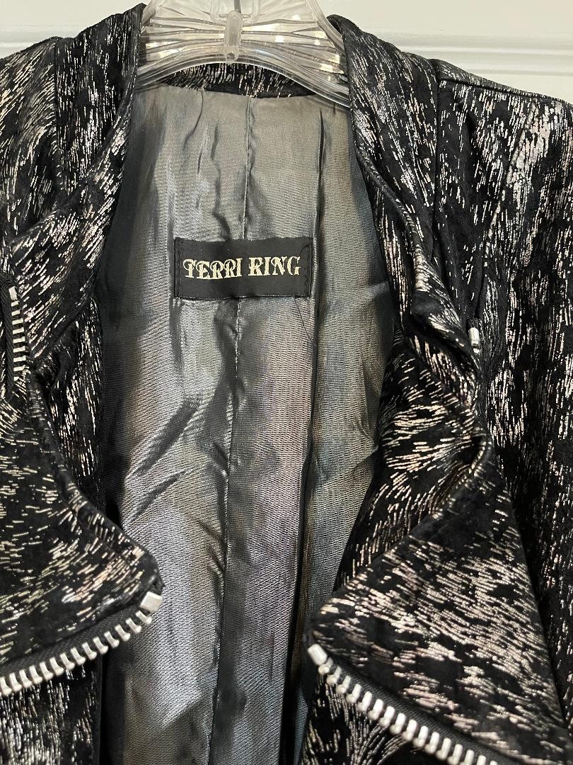 Black and Silver Leather Stage Coat made and designed by Terri King