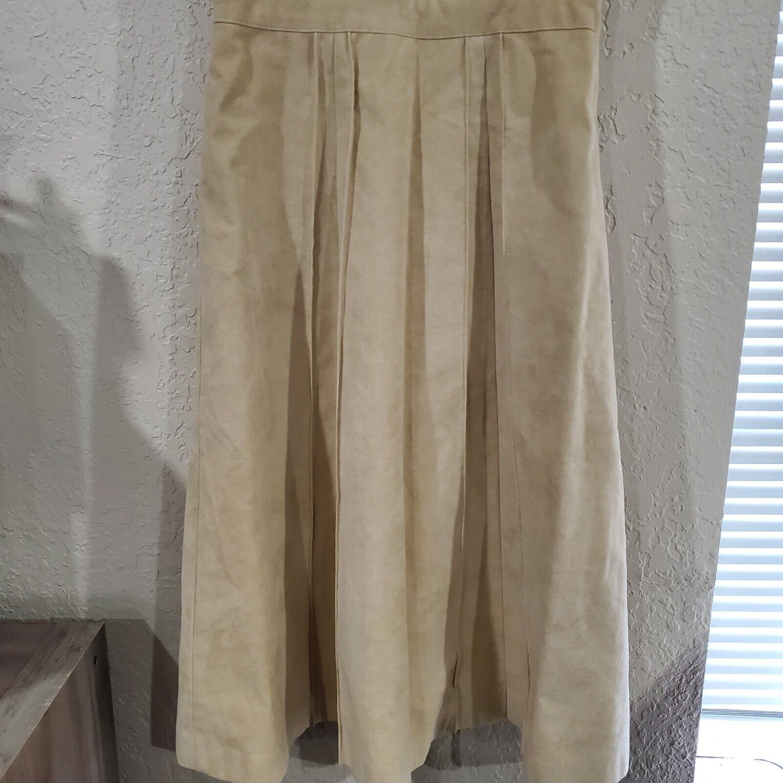 Vintage Wrap Dress Women Med Beige 60s Midi Cottage Preppy Coquette Neutral Mod