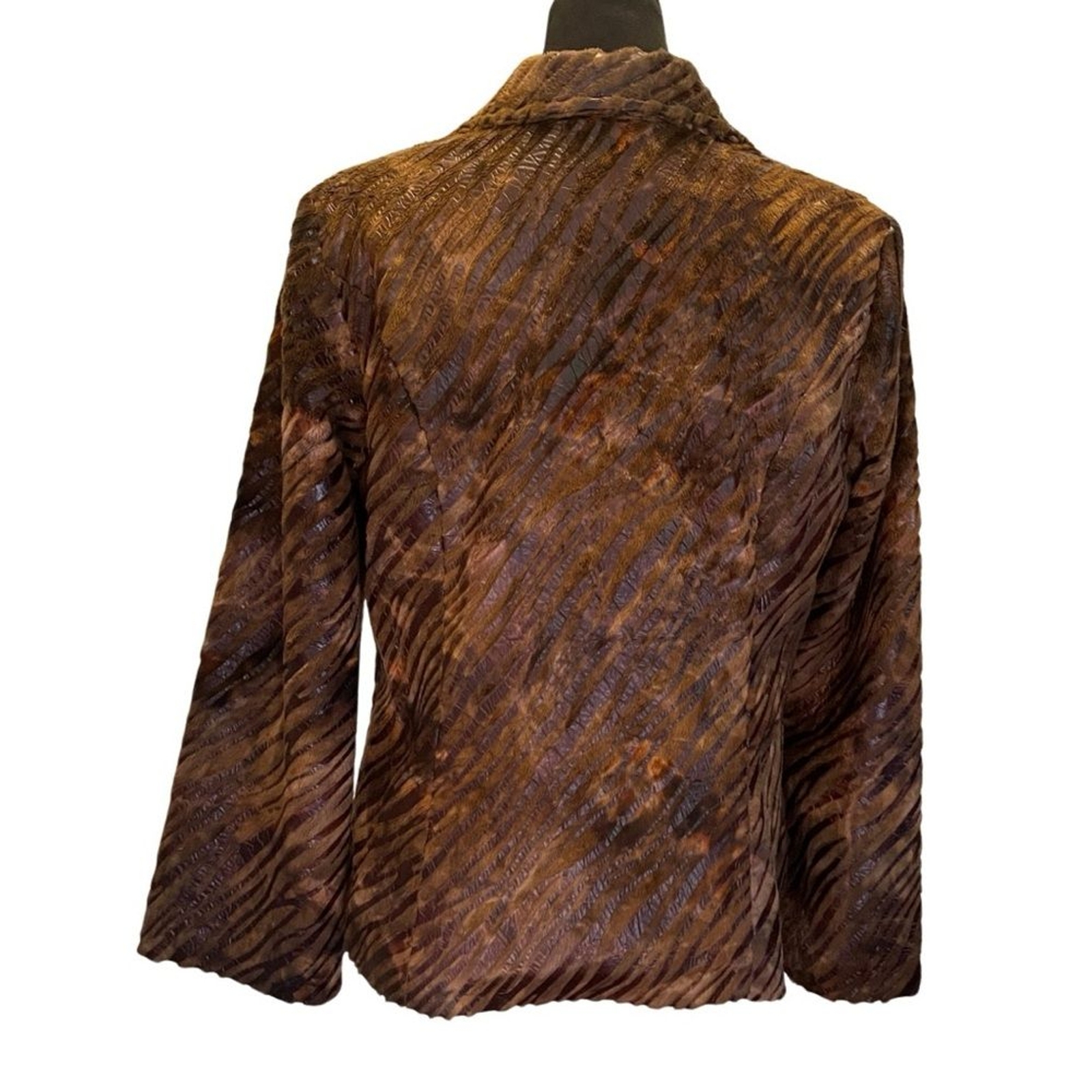 Artex Faux Fur/Leather Look Vintage Jacket – Size 12 Retro Boho Chic