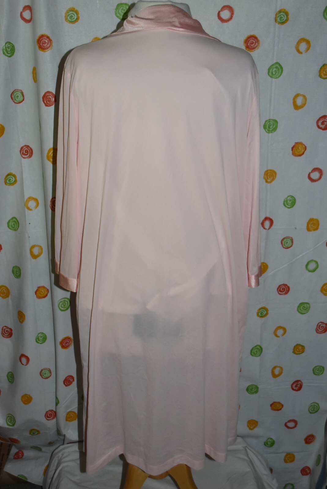 Vintage VANITY FAIR women’s Large PINK BELOW KNEE HOUSECOAT DUSTER robe USA VGC