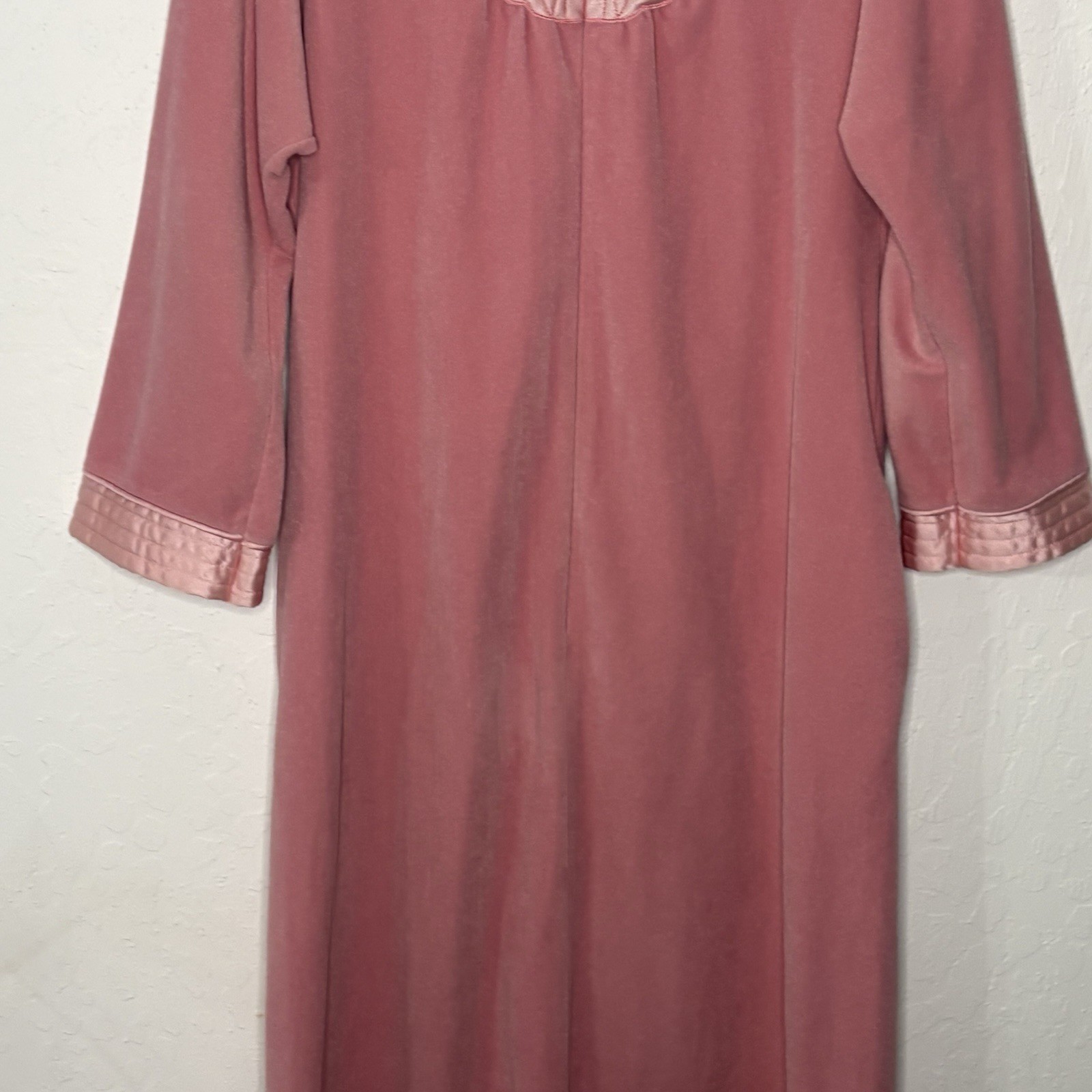 Vtg Vanity Fair Sz S Dacron Polyester Robe Pink Zipper Lounger Pocket Grannycore