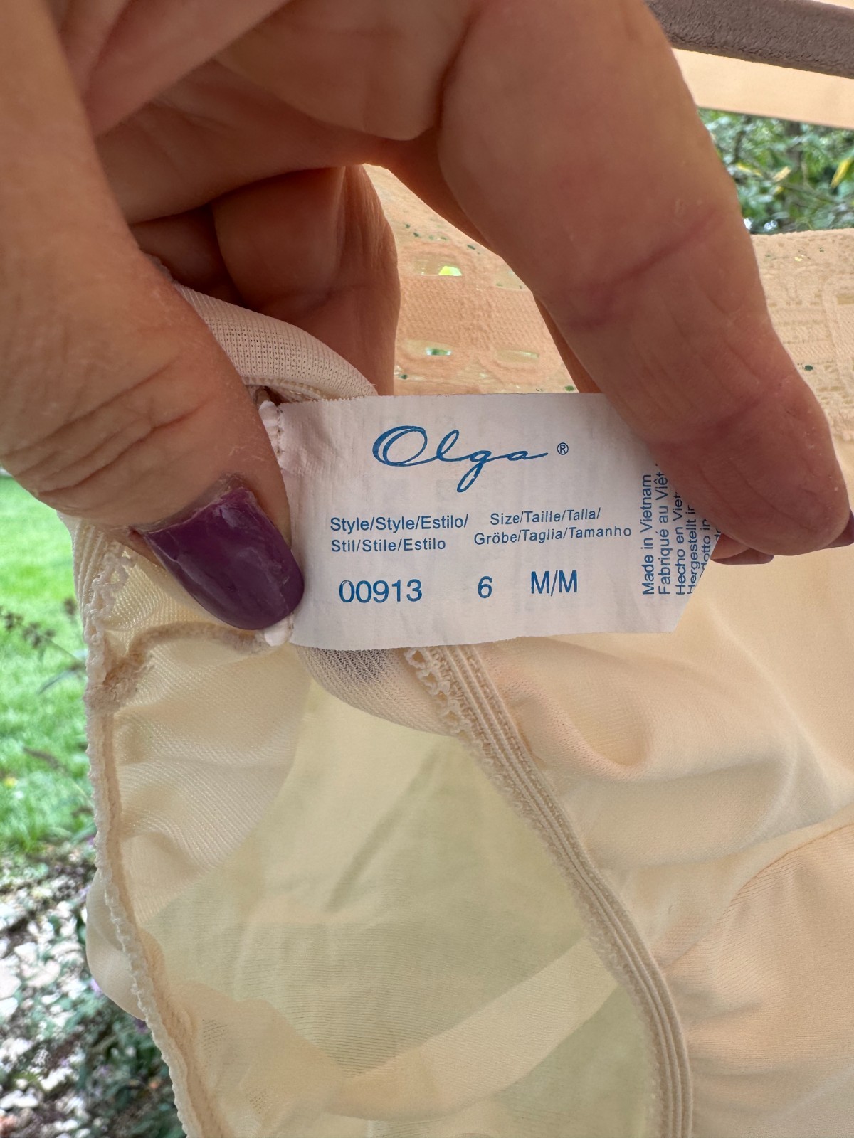 Vintage Olga Nylon Lace High Cut Panties Size 6