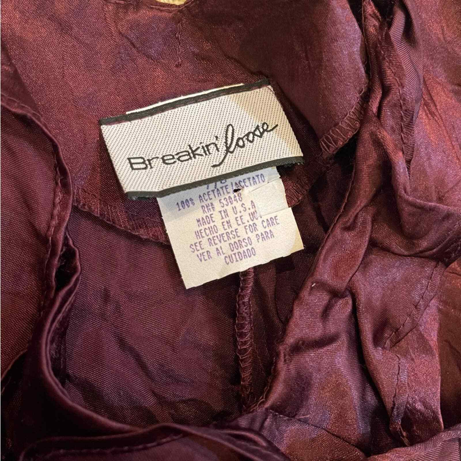 Breakin Loose Vintage Y2K Dress Deep Plum Color Size 7/8 Womens NWT