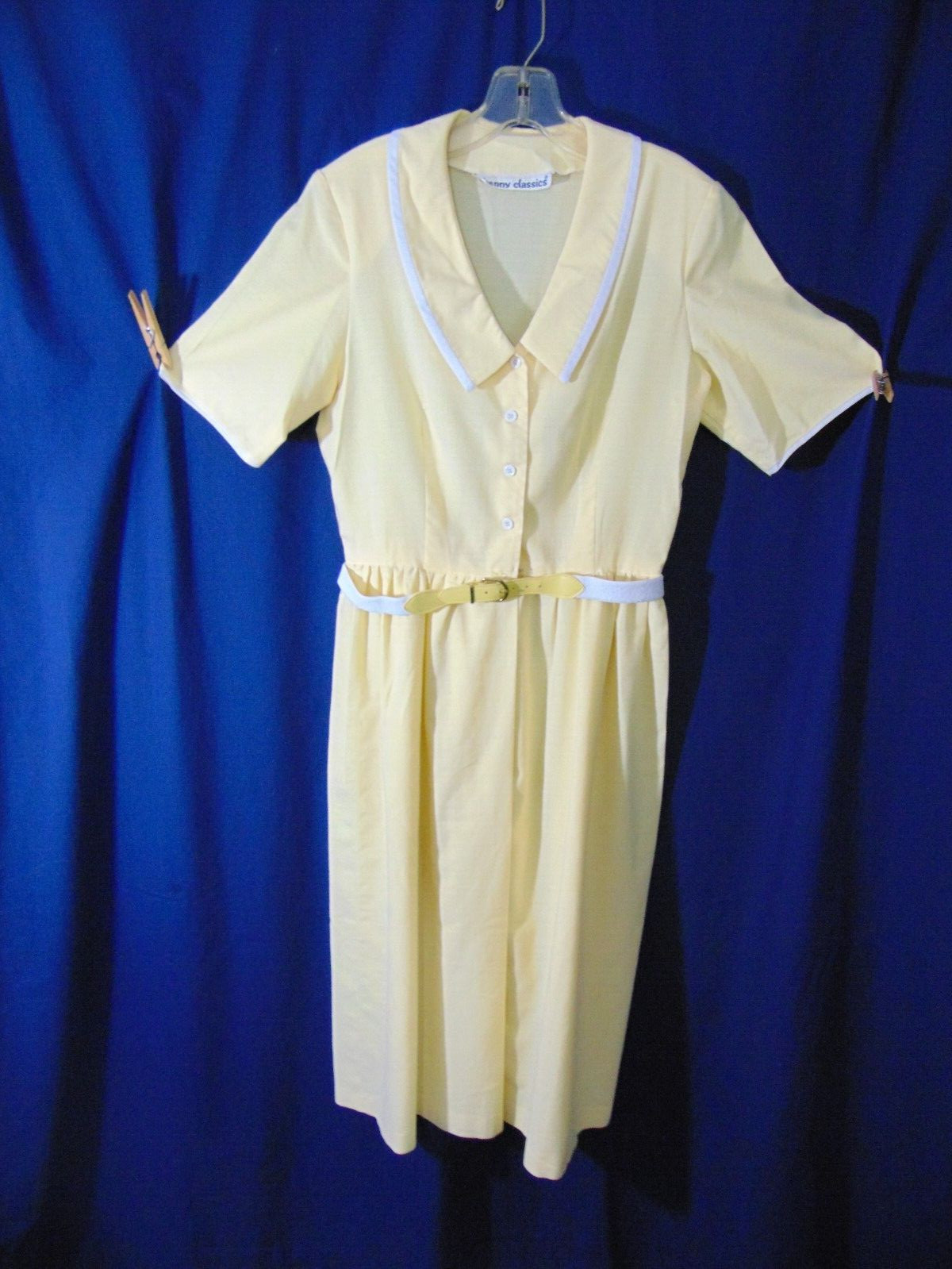 1980’s Kenny Classics Shirtwaist Dress-M- Sunshine Yellow-VG-FRESH & BRIGHT-SALE