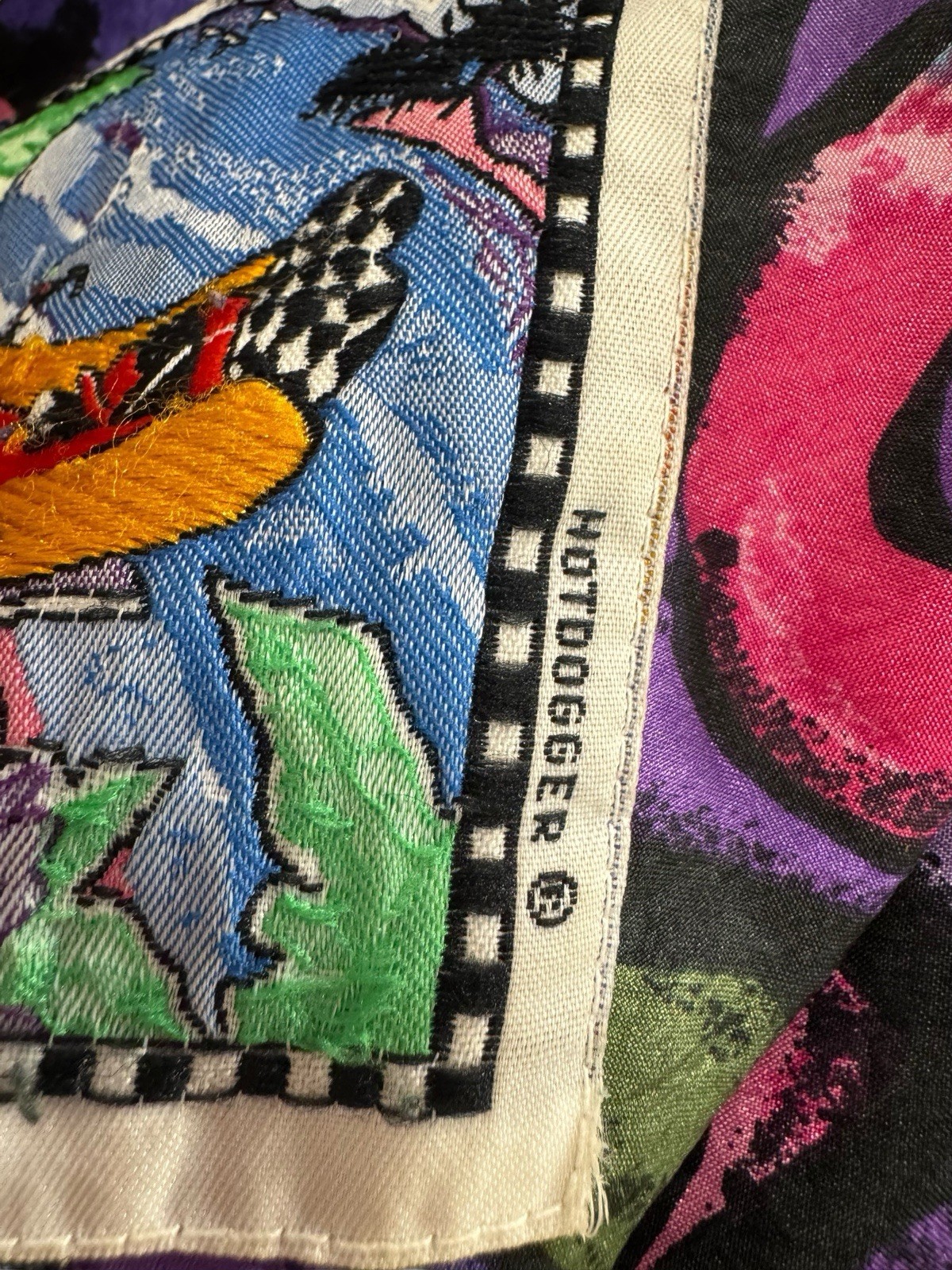 Vintage 80’s Hotdogger Windbreaker Size M Colorful Alphabet Pattern Great Shape!