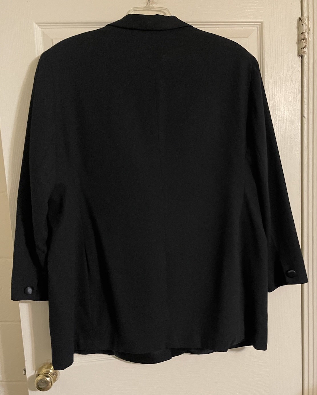 Vintage Paradox Blazer Women’s Plus Size 24 Black Tuxedo Style Satin Lapel