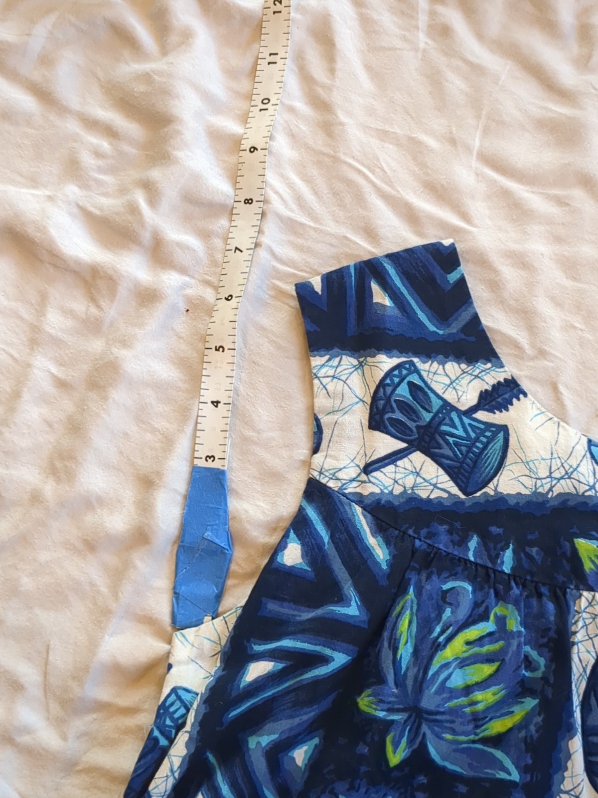 Vtg 60s Ui-Maikai Tribal Drum Floral Sleeveless Dress Made In Hawaii Sz Small