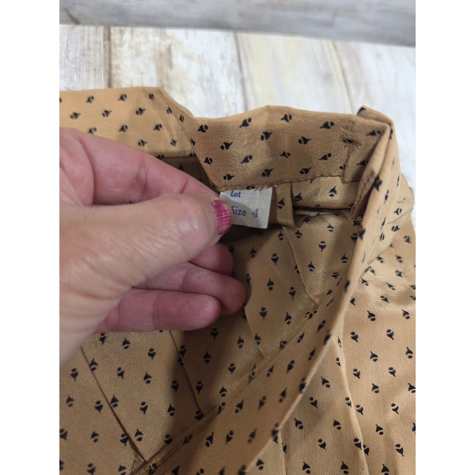 David Hayes Saks Fifth Avenue Vintage 3-Piece Skirt Suit Set Tan Black Size 4