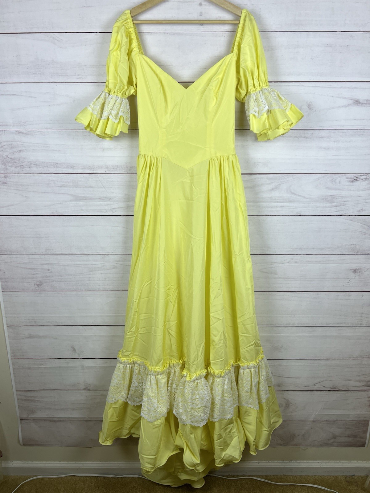 Vintage Nadine Yellow Dress 70s 80s Size 9 Small or XS NWT