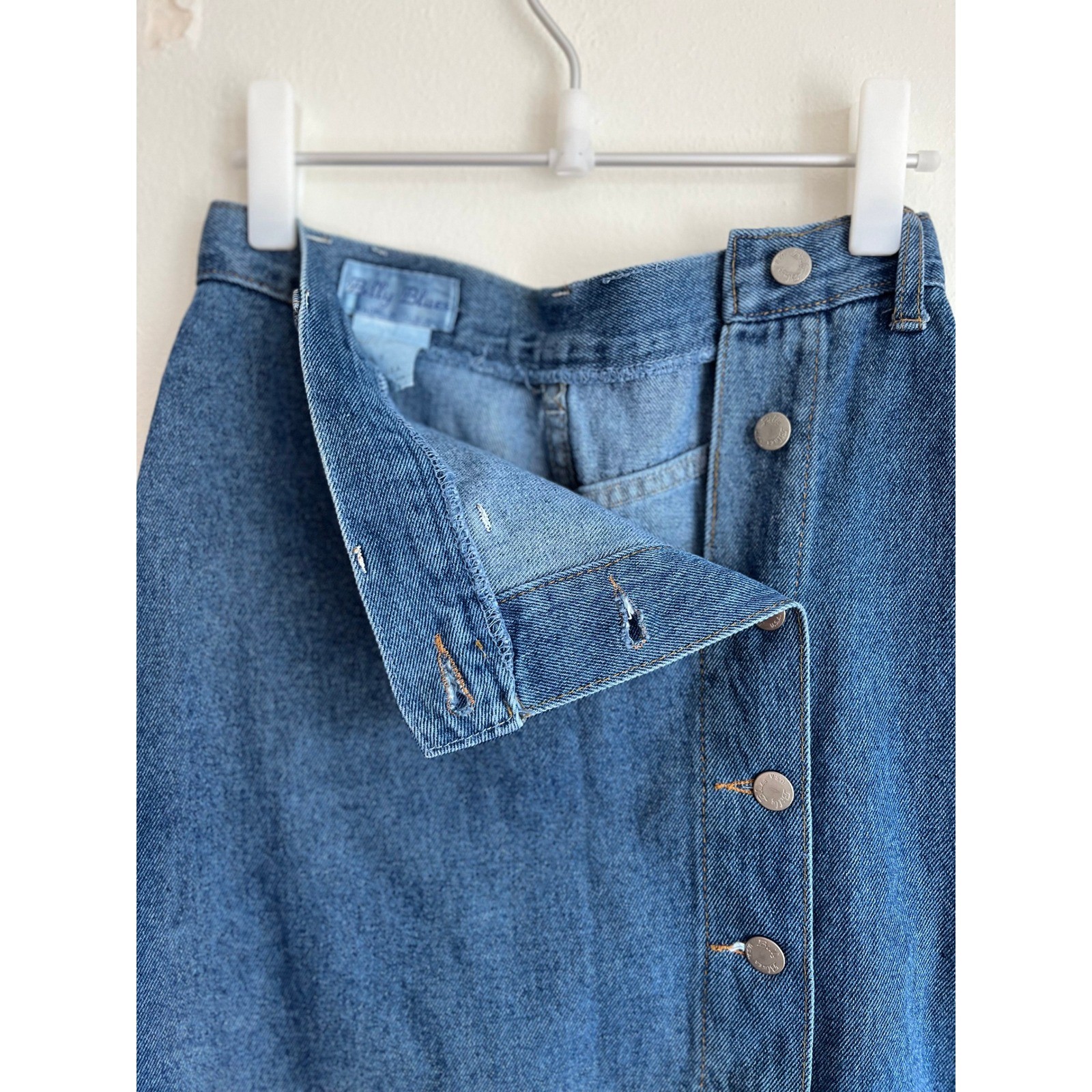 VTG Billy Blues Denim Maxi Skirt Column High Waisted Made in USA 90s Y2K Phoebe