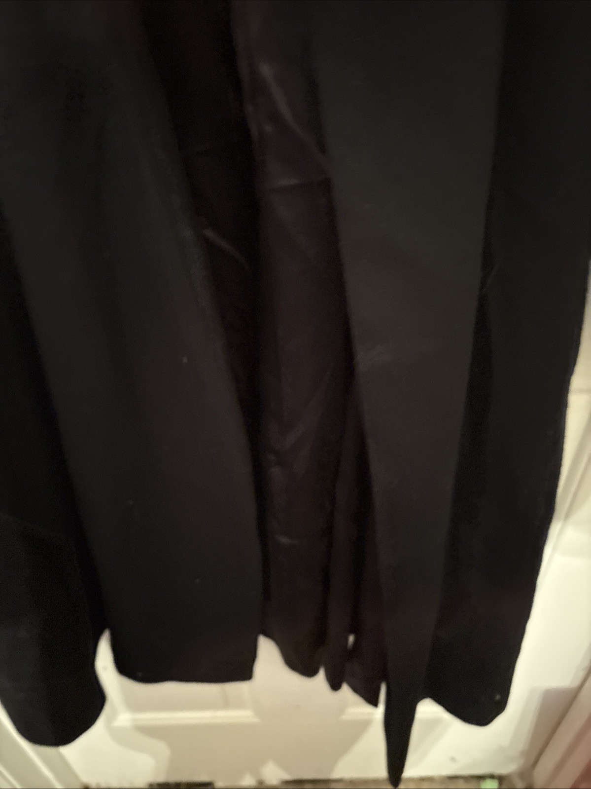 Vintage 100% Black Wool Coat With Brown Real Fur Collar Women’s Sz M/L