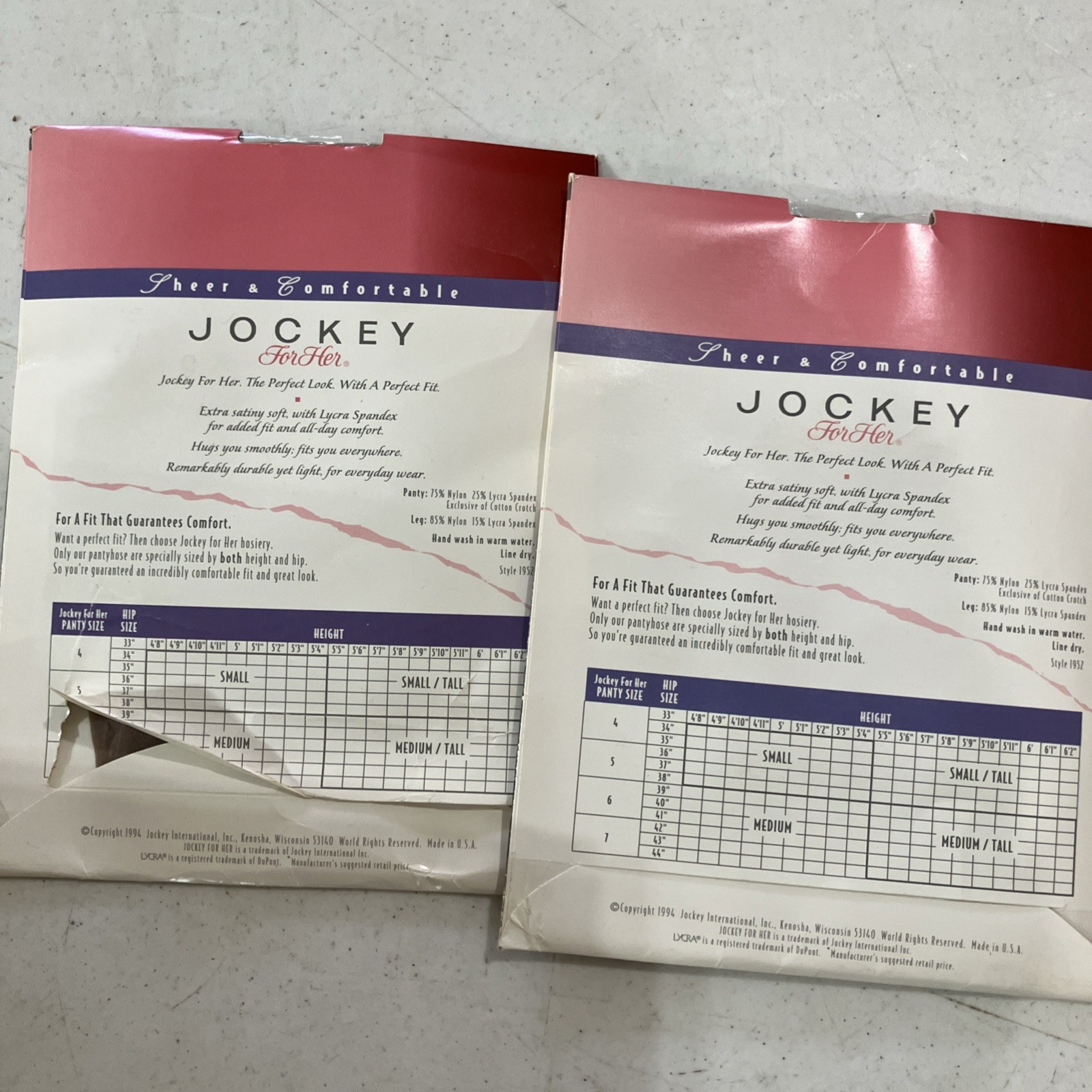 Jockey For Her Sheer Vtg Pantyhose Lot Control Top Spandex Med Tall Lot Of 2