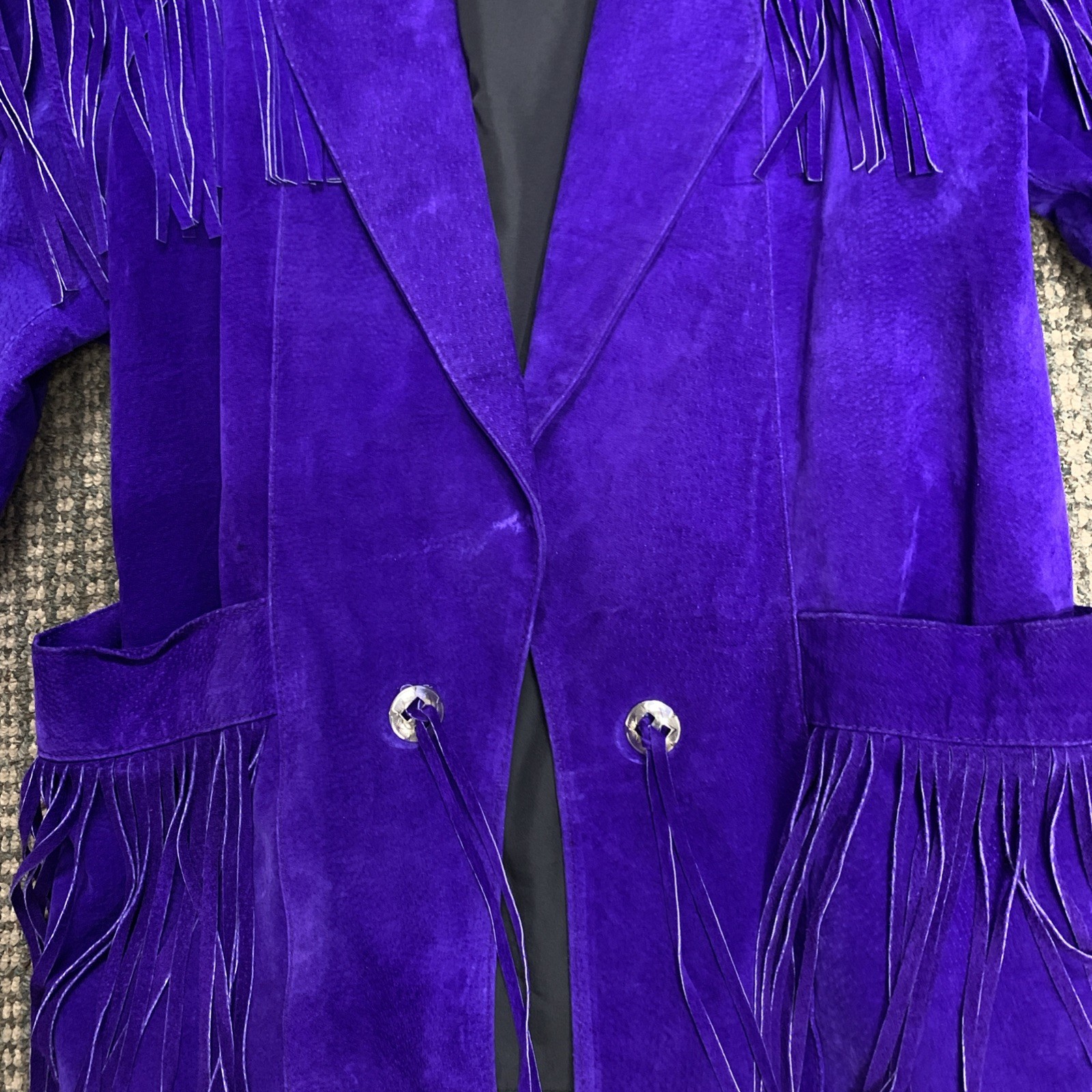 VTG Outerwear by Phoenix vintage purple suede Fringed jacket Western/Biker 80s