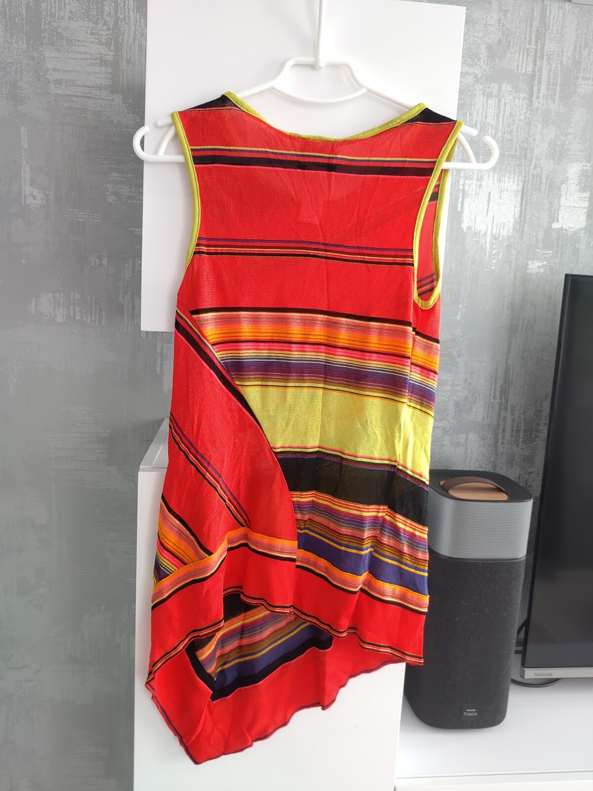 Kenzo Jungle Vintage Striped Multicolor Top Tank Shirt Dress Jersey Sleeveless L